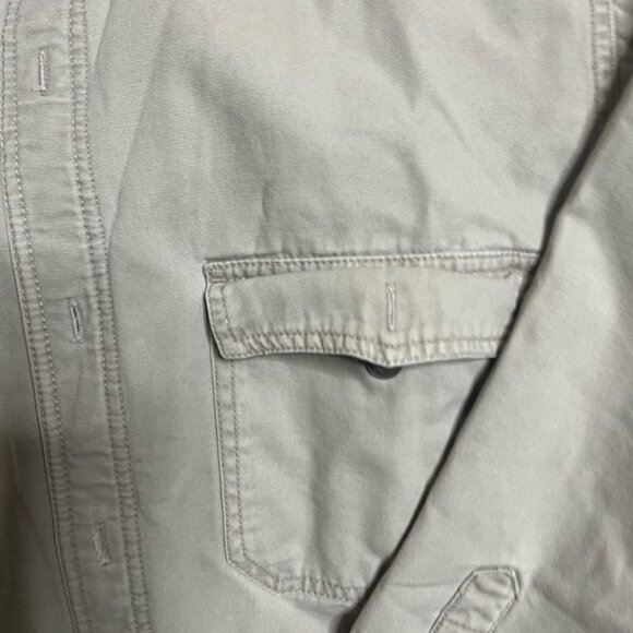 Levis Shacket Mens M Beige Fleece Plaid Lined Shirt Jacket Pockets Logo Buttons - Picture 3 of 6